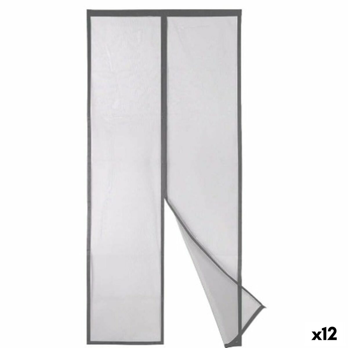 Myggnät Grå Polyester Magnet 90 x 210 cm (12 antal)