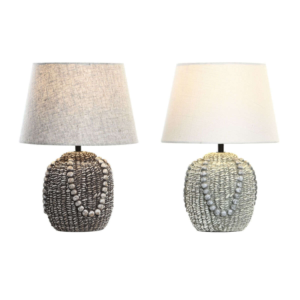 Bordslampa DKD Home Decor Svart Tyg Polyester Grön Stengods 220 V 50 W (24 x 24 x 34 cm) (2 antal) - 2