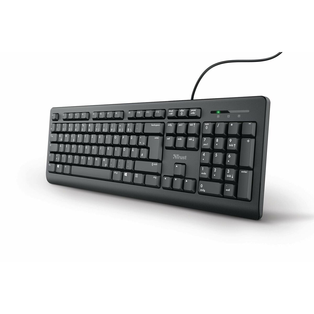 Tangentbord Trust 24092 QWERTZ Svart (Renoverade A) - 2