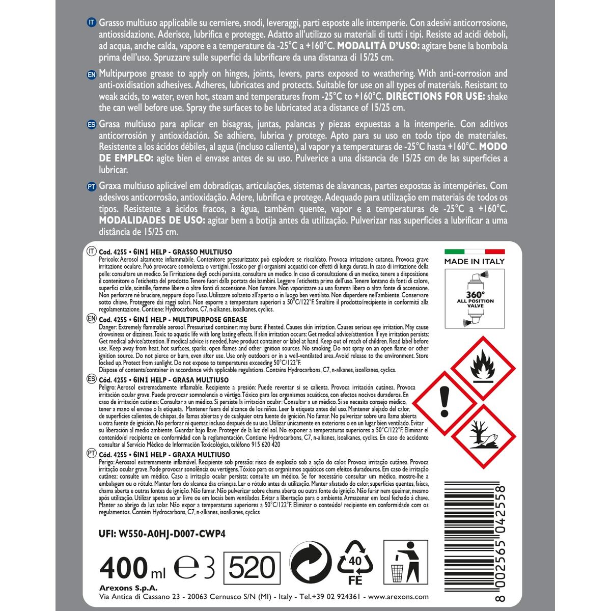 Smörjolja Arexons SVI4255 400 ml 6 i 1 Flera användningsområden - 2