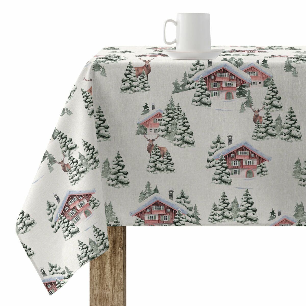Fläckresistent bordsduk i harts Belum Christmas Multicolour 200 x 150 cm