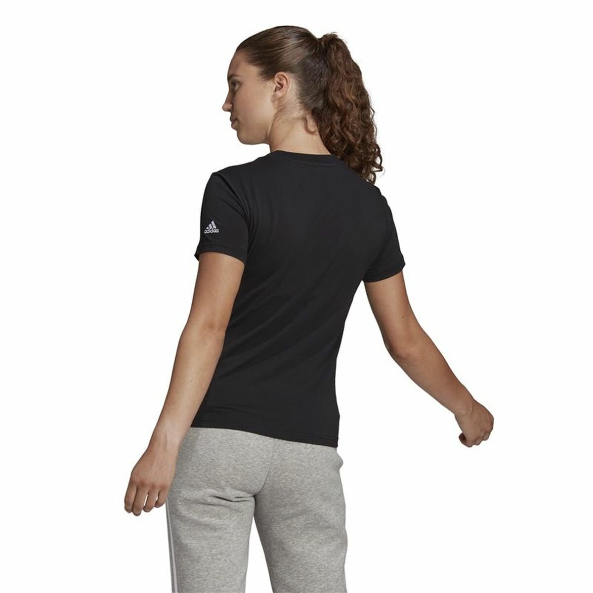 T-shirt med kortärm Dam Adidas Lin T Svart (XS) - 3