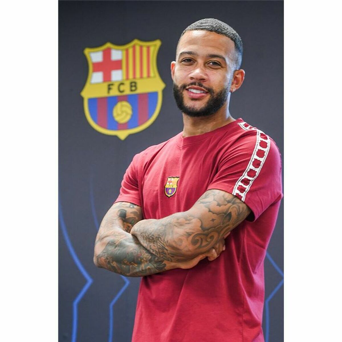 Kortärmad fotbollströja för herrar F.C. Barcelona Brun - 13