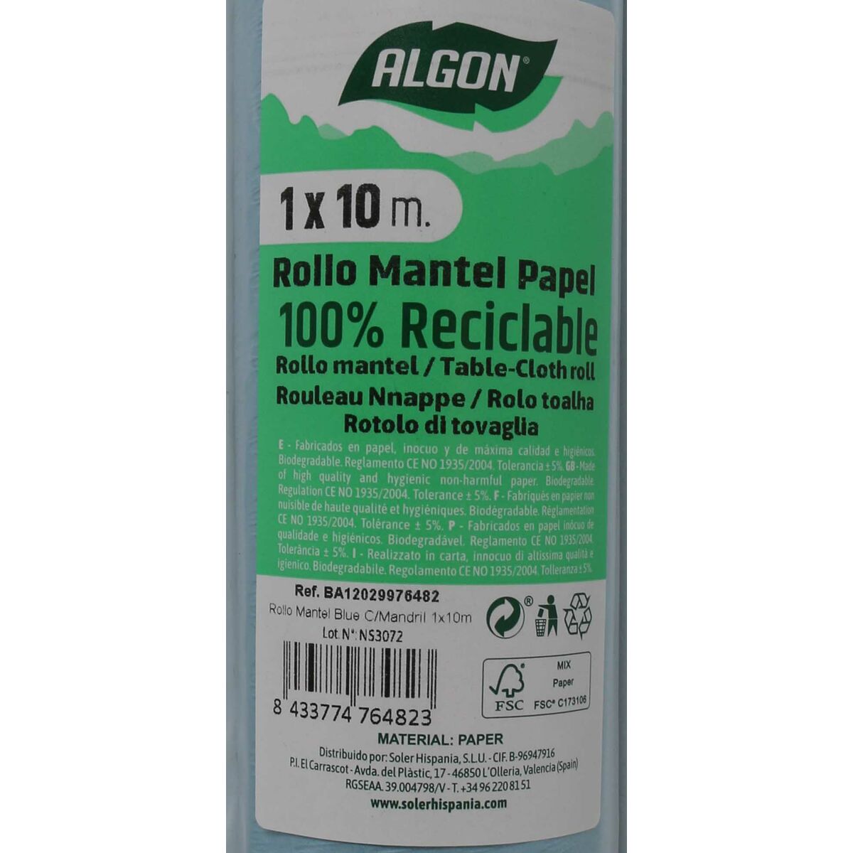 Bordsduk på rulle Algon Blå 1 x 10 m (12 antal) - 4