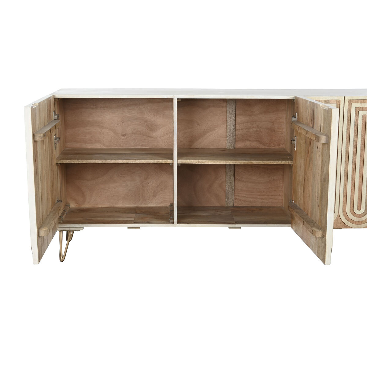 Skänk DKD Home Decor 160 x 38 x 75 cm Gyllene Trä Vit Ljusbrun - 2