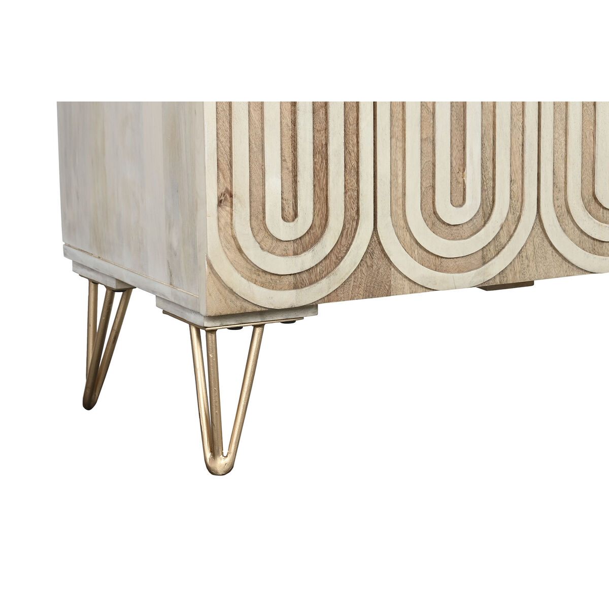 Skänk DKD Home Decor 160 x 38 x 75 cm Gyllene Trä Vit Ljusbrun - 14