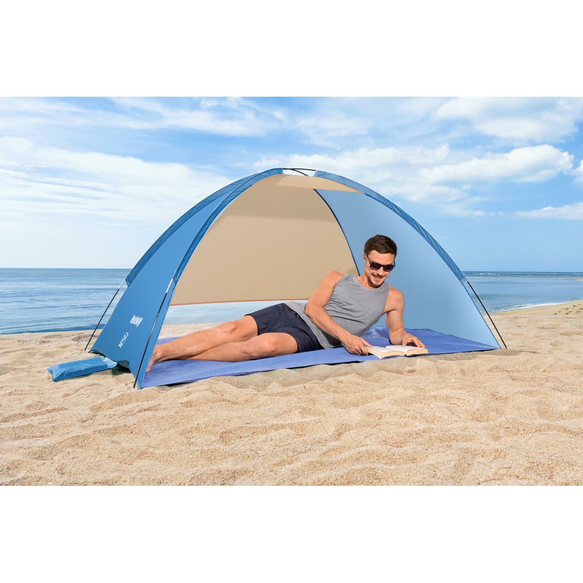 Bestway Tält Polyester Glasfiber UPF 80+ 200x120x95 cm Camping och Strand 68105 - 6