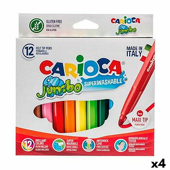 Tuschpennor Carioca Jumbo 12 Delar Multicolour (12 Delar) (4 antal)