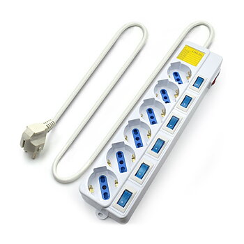 Förgreningslist 6 Tomas med Brytare Ewent EW3932 1,5 m 2500W Vit (1,5 m)