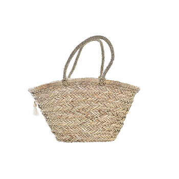 Väska DKD Home Decor Vit Multicolour Naturell Metall 59 x 16 x 30 cm