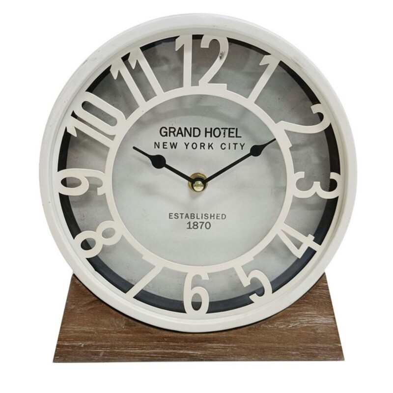 Asztali óra Versa Vit Trä MDF (20 x 20 x 6 cm) (Ø 20 cm) - 3