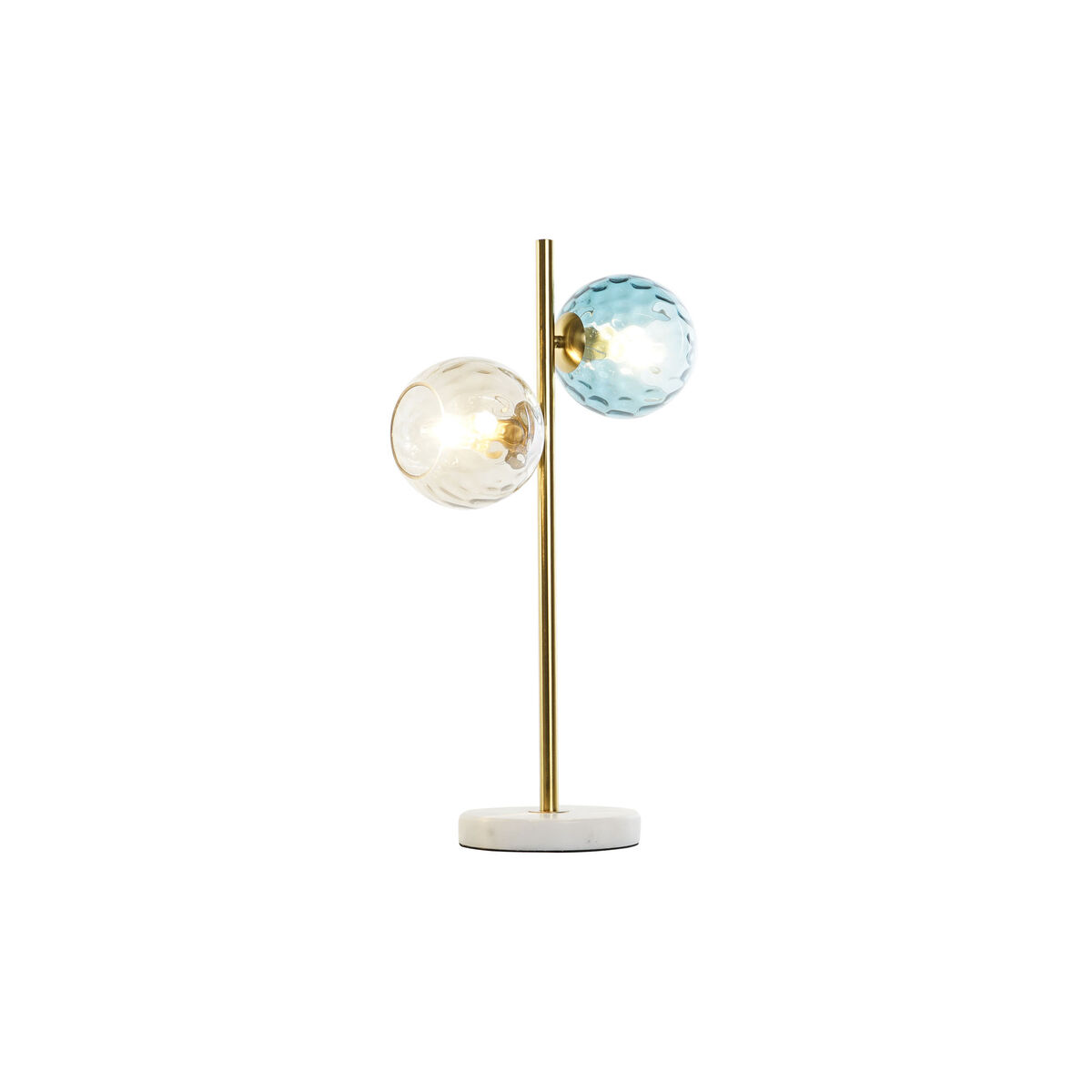 Bordslampa DKD Home Decor Multicolour Gyllene Glas Melamin 40 W 220 V 32 x 32 x 58 cm - 3
