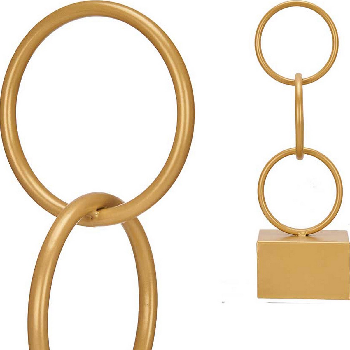 Prydnadsfigur Gift Decor Gyllene Ringar 12,5 x 40,5 x 12,5 cm - 2