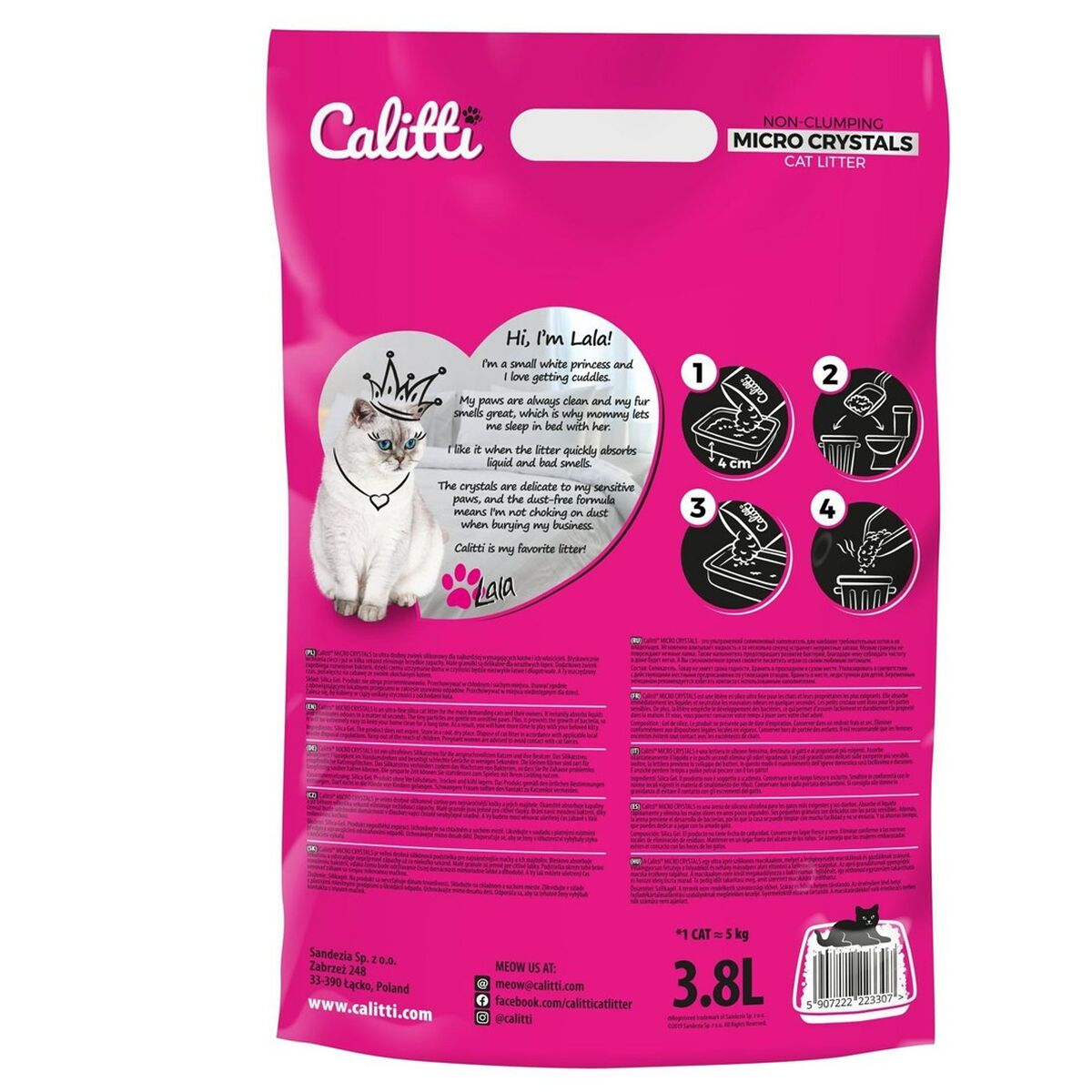 Kattsand Calitti Micro Crystals Plast 3,8 L - 2