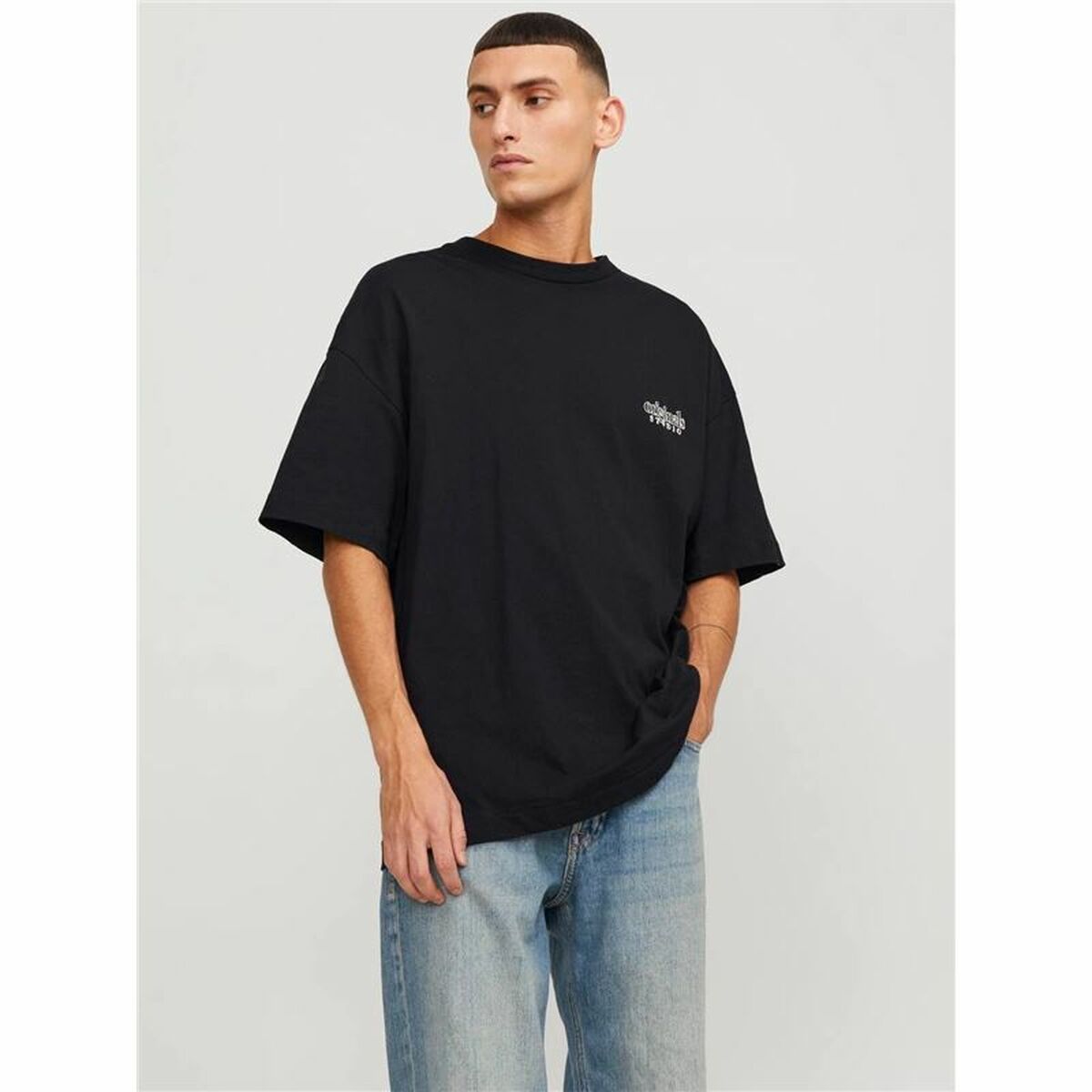 T-shirt med kortärm Herr Jack & Jones bari Back Svart Män - 4