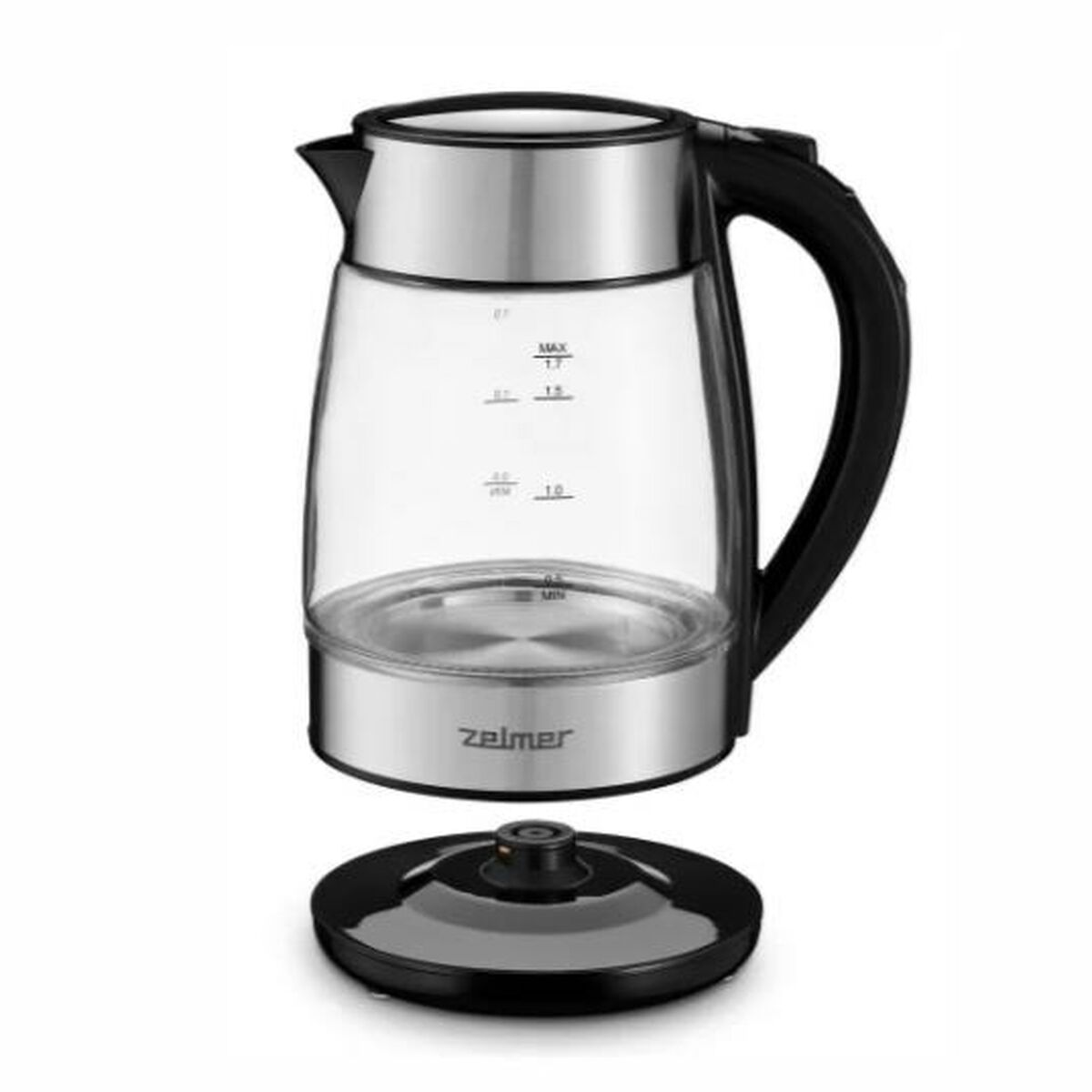 Vattenkokare Zelmer ZCK8026 Svart Silvrig Rostfritt stål Glas 2200 W 1,7 L - 2