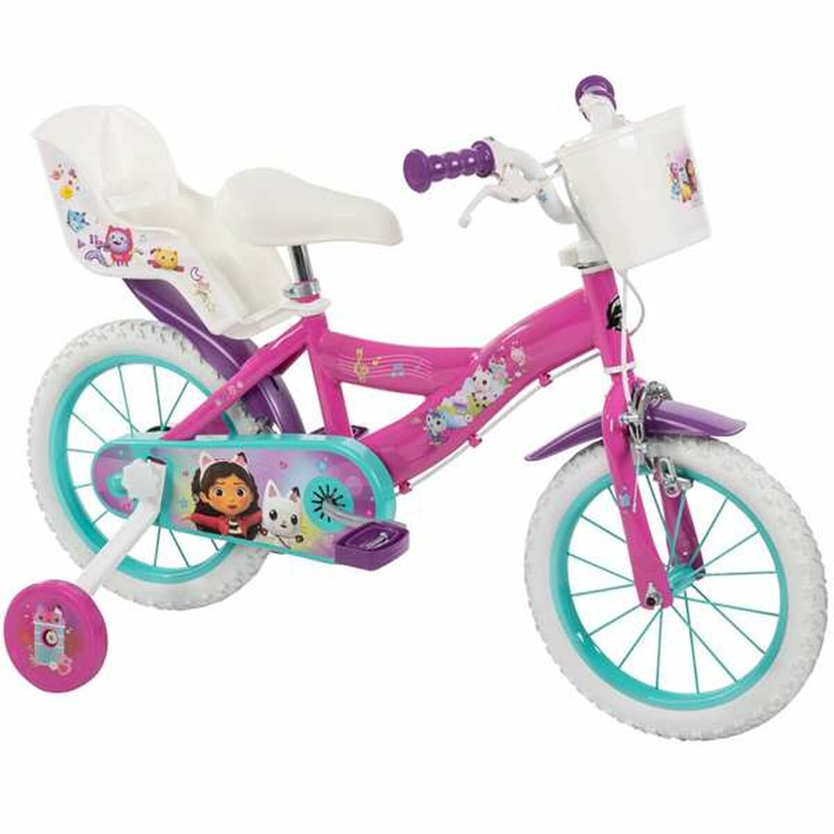 Barncykel Gabby's Dollhouse 24973W Vit Rosa 14"