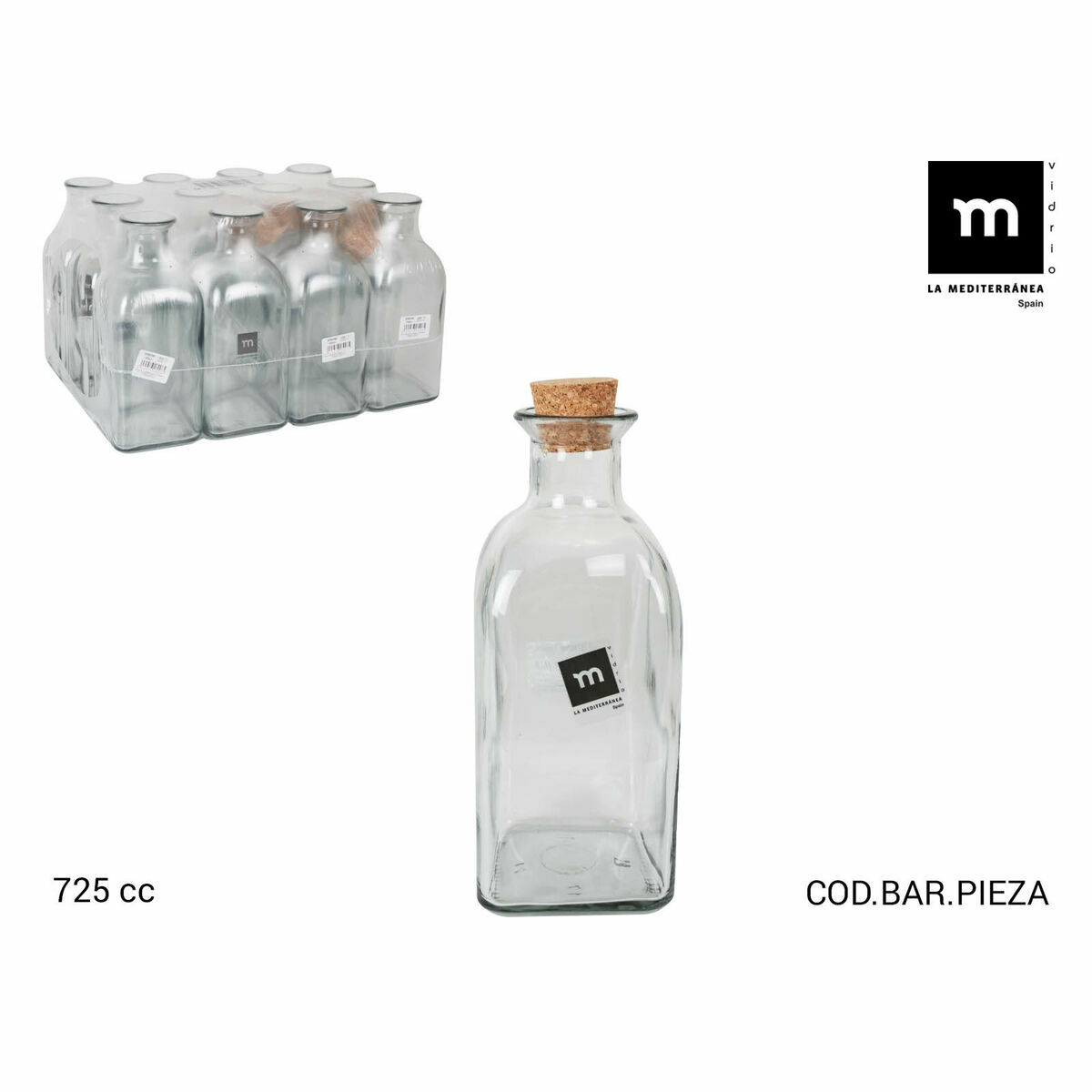 Glasflaska La Mediterránea Medi Propp 725 ml (12 antal) - 3