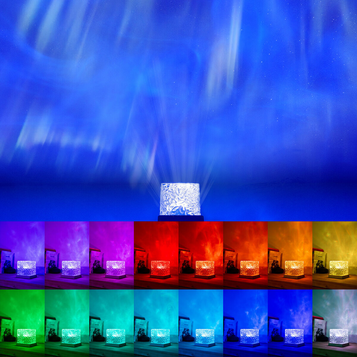 Uppladdningsbar LED-norrskensprojektor InnovaGoods RECHARGEABLE WATER RIPPLE LAMP (Renoverade A) - 6