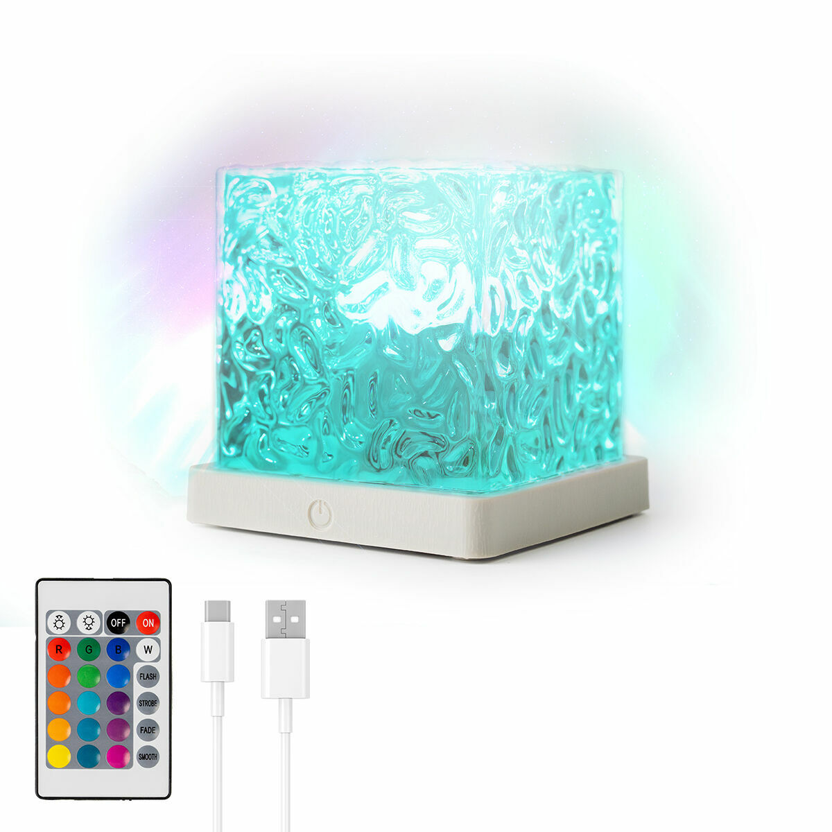 Uppladdningsbar LED-norrskensprojektor InnovaGoods RECHARGEABLE WATER RIPPLE LAMP (Renoverade A)