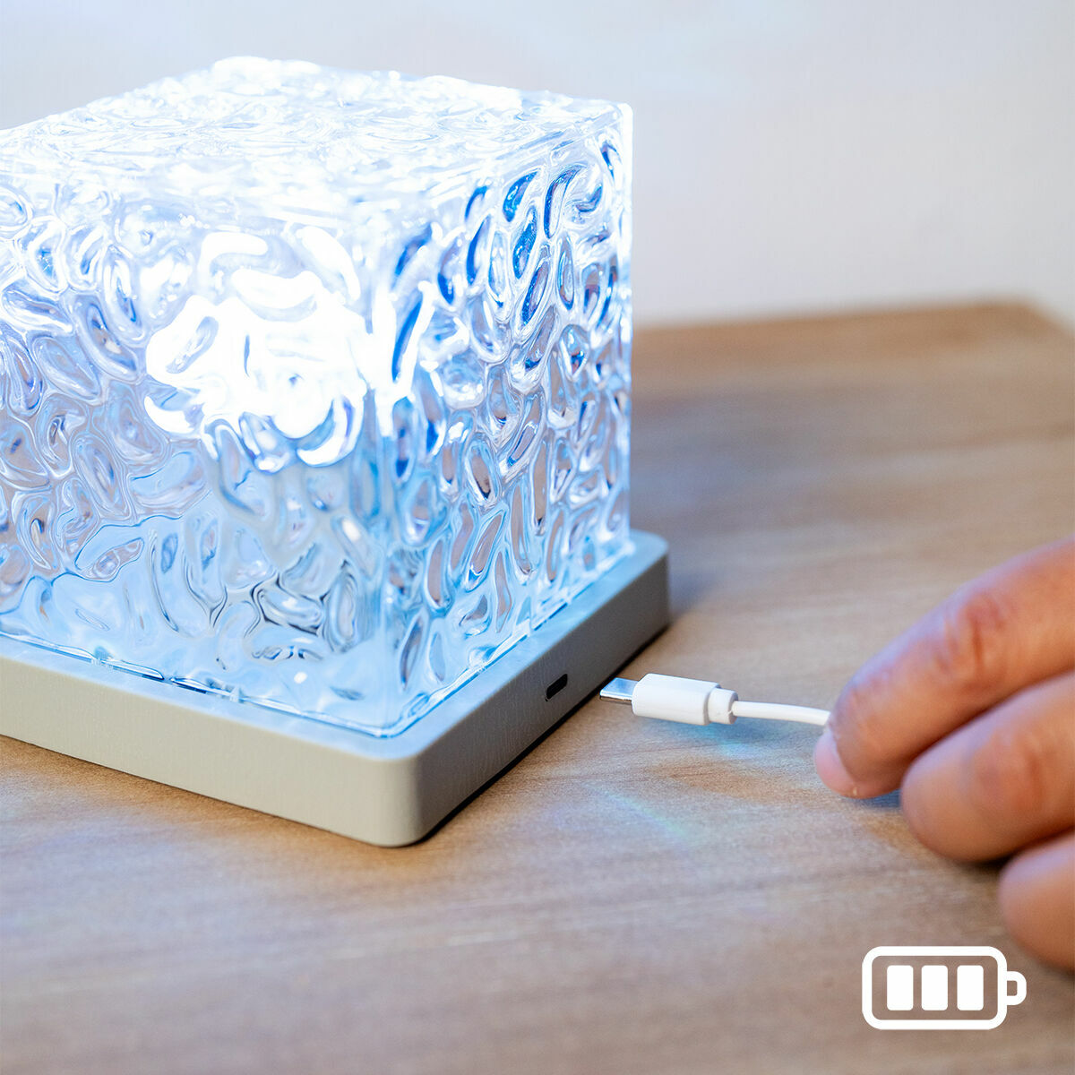 Uppladdningsbar LED-norrskensprojektor InnovaGoods RECHARGEABLE WATER RIPPLE LAMP (Renoverade A) - 4
