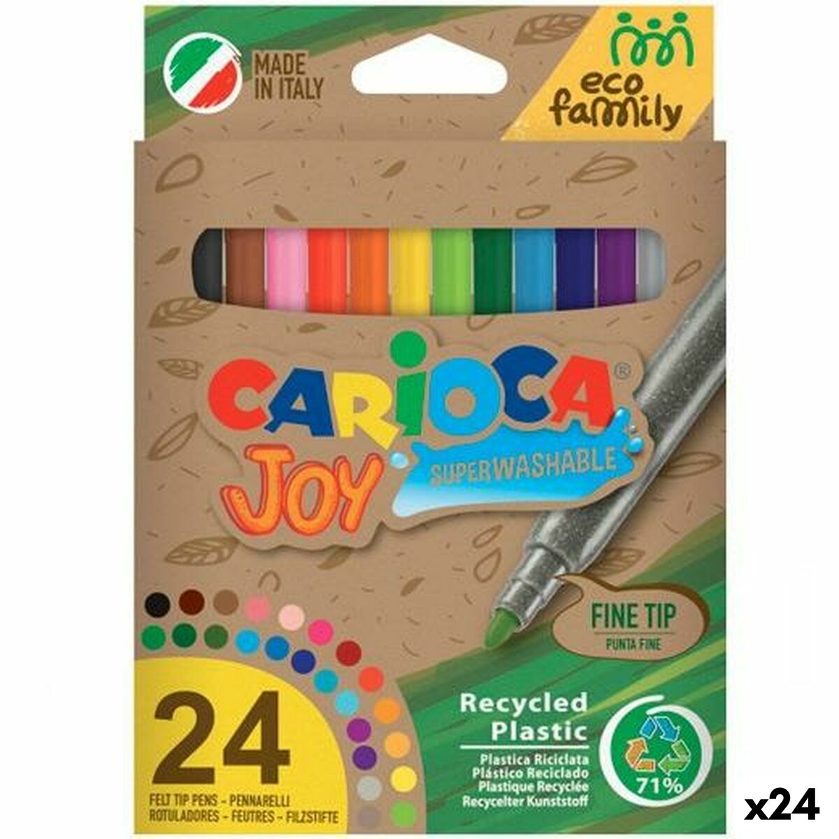 Tuschpennor Carioca Joy Eco Family 24 Delar Multicolour (24 antal)