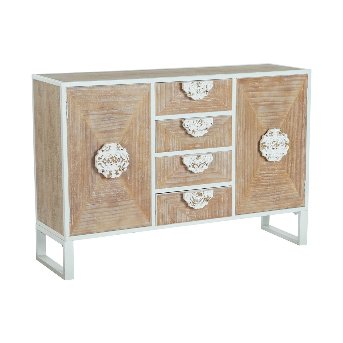 Skänk DKD Home Decor Gran Metall Vit 120 x 35 x 80 cm