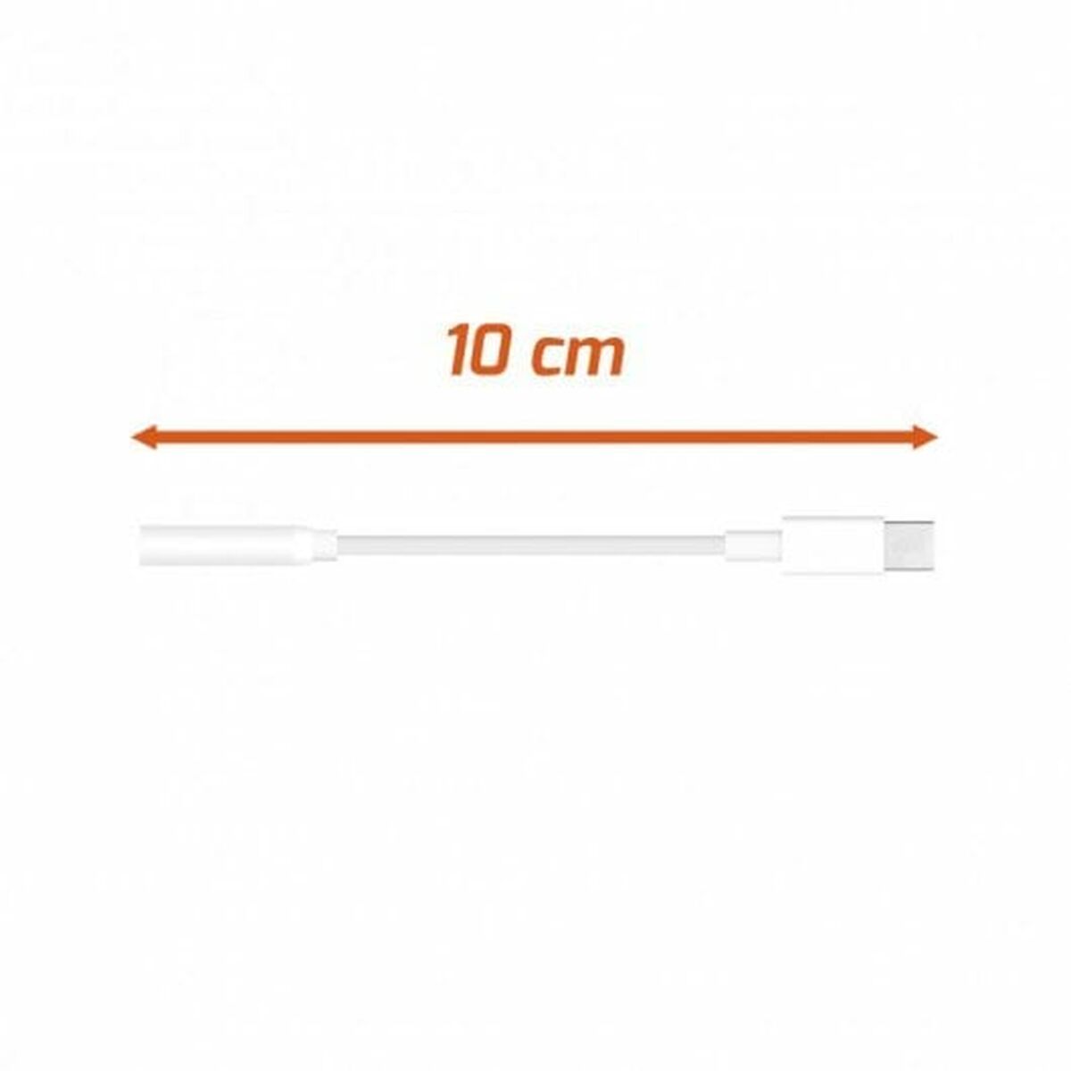 USB-C till Jack 3.5 mm Adapter PcCom Essential Vit 10 cm - 3