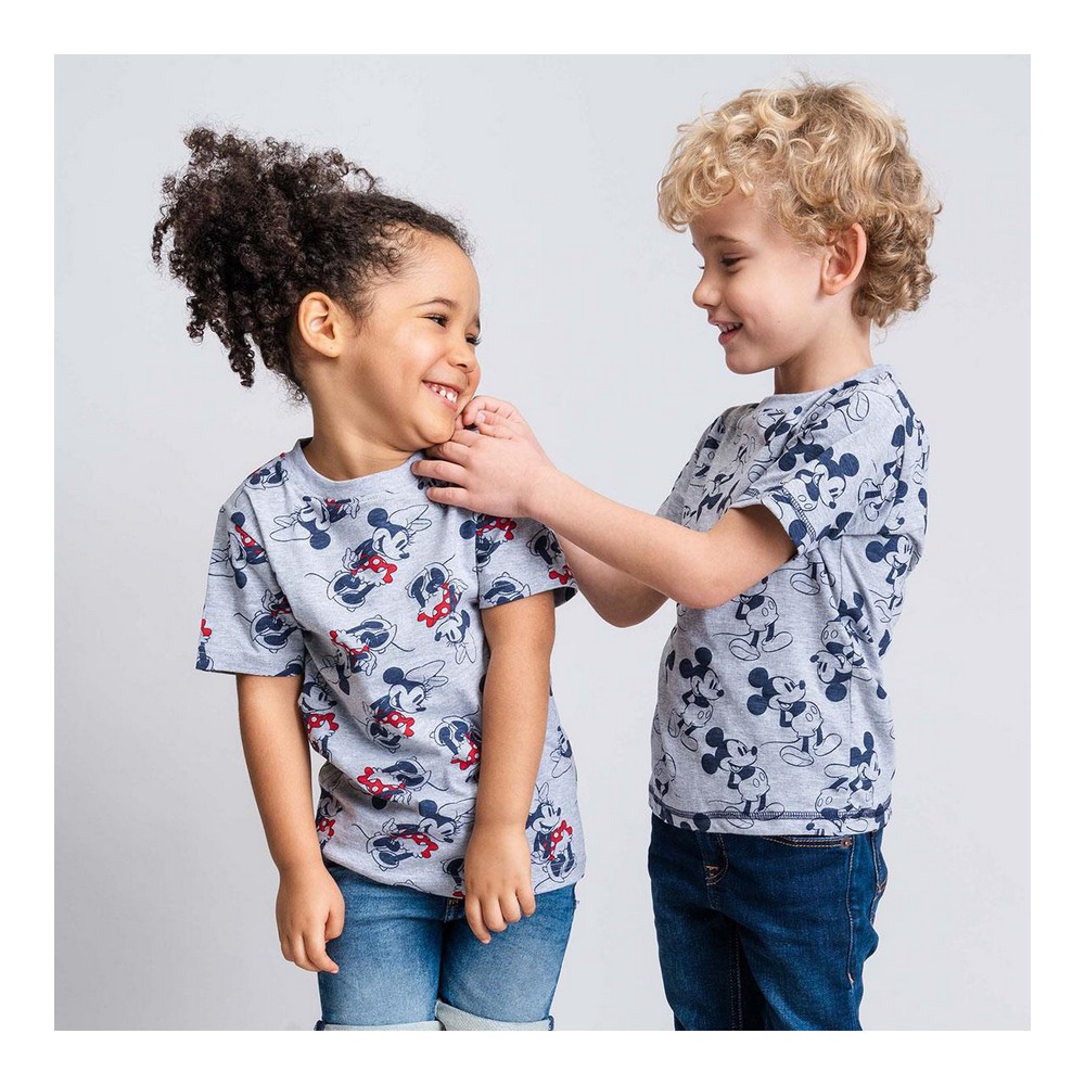 Barn T-shirt med kortärm Mickey Mouse Grå - 11