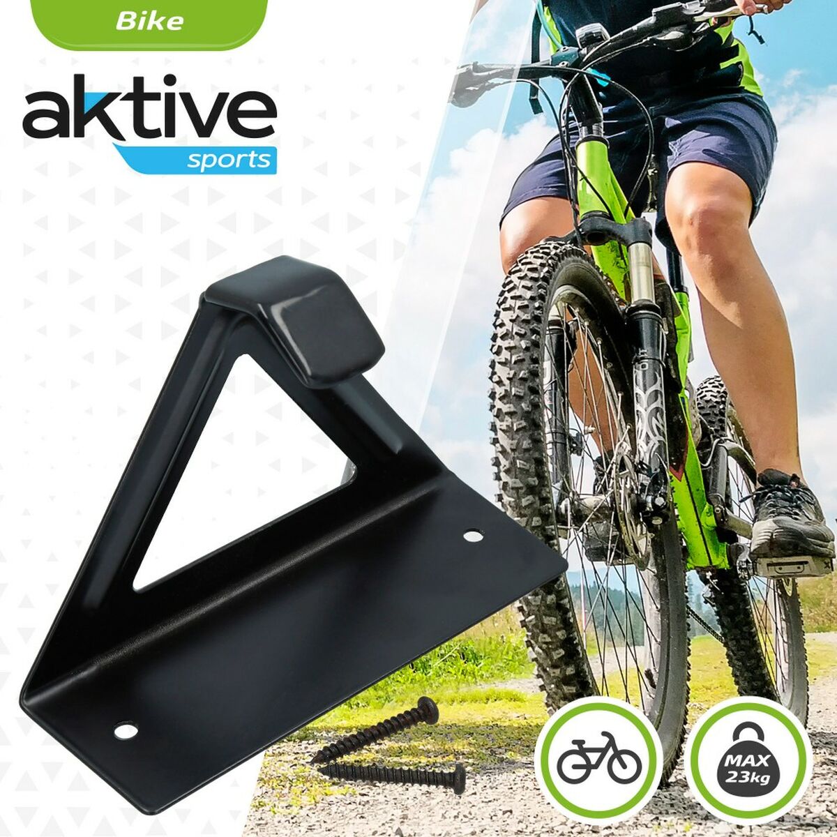 Väggfäste för cykel Aktive Svart Metall 15,5 x 12 x 5,5 cm (24 antal) - 5