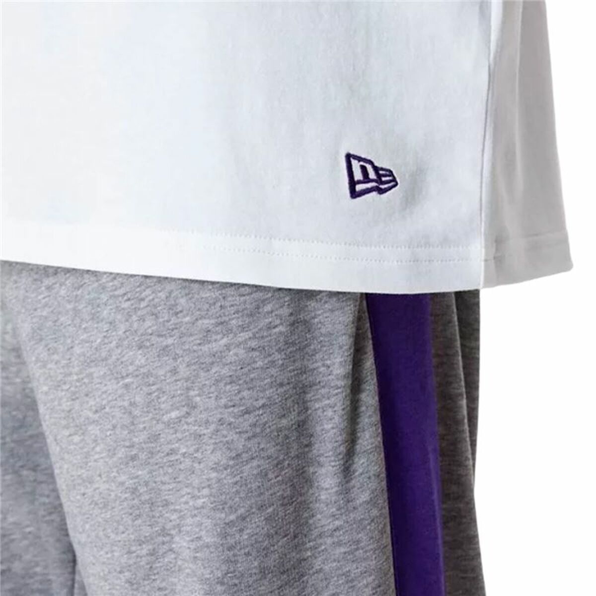 T-shirt med kortärm Herr New Era NBA Colour Block LA Lakers Vit - 5