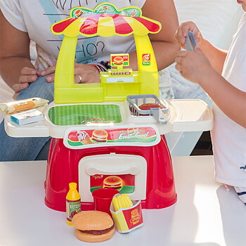 Leksaksgatukök med tillbehör Fast Food