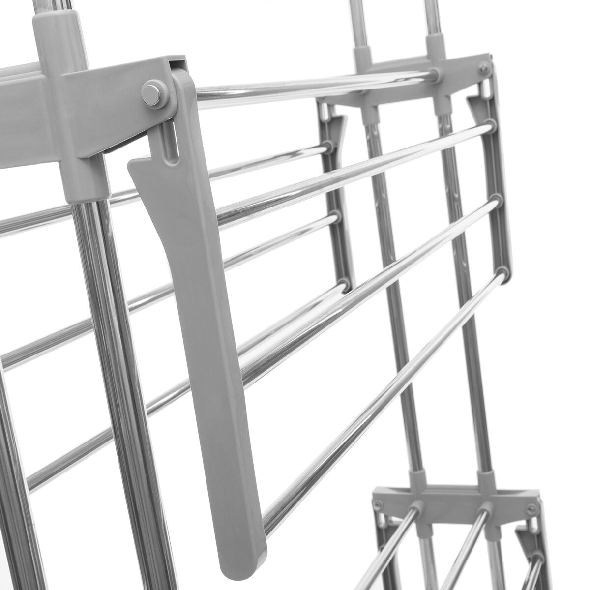 Vertikalt hopfällbart torkställ med hjul Folver InnovaGoods   24 Stänger Metall (Renoverade B) - 6