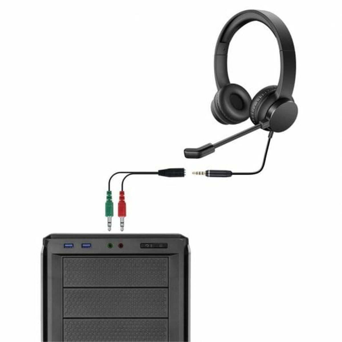 Kabel Jack (3,5 mm) till Audio + Micro PcCom Essential - 2