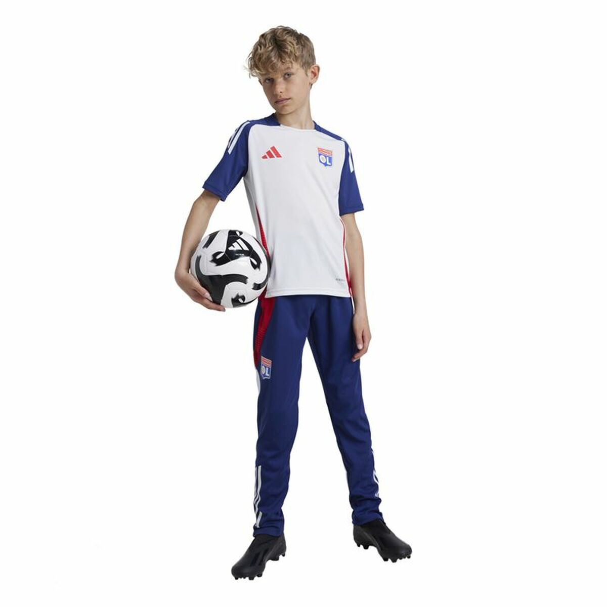 Kortärmad fotbollströja, Barn Adidas Tiro24 Blå (9-10 år) - 3