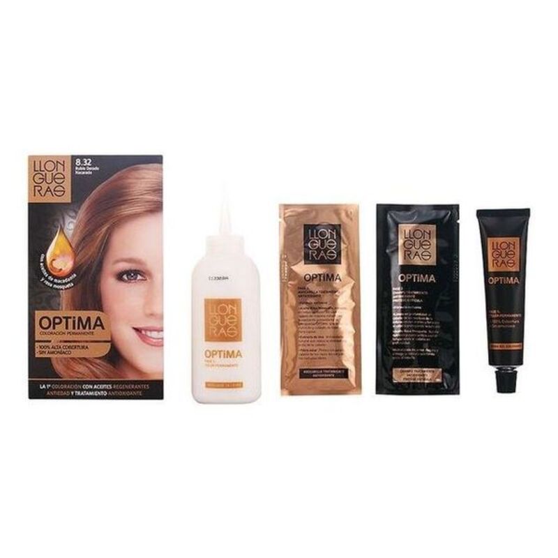 Färg utan ammoniak Llongueras Optima Nº 8.32-Light Blond Natural (1 antal) - 3