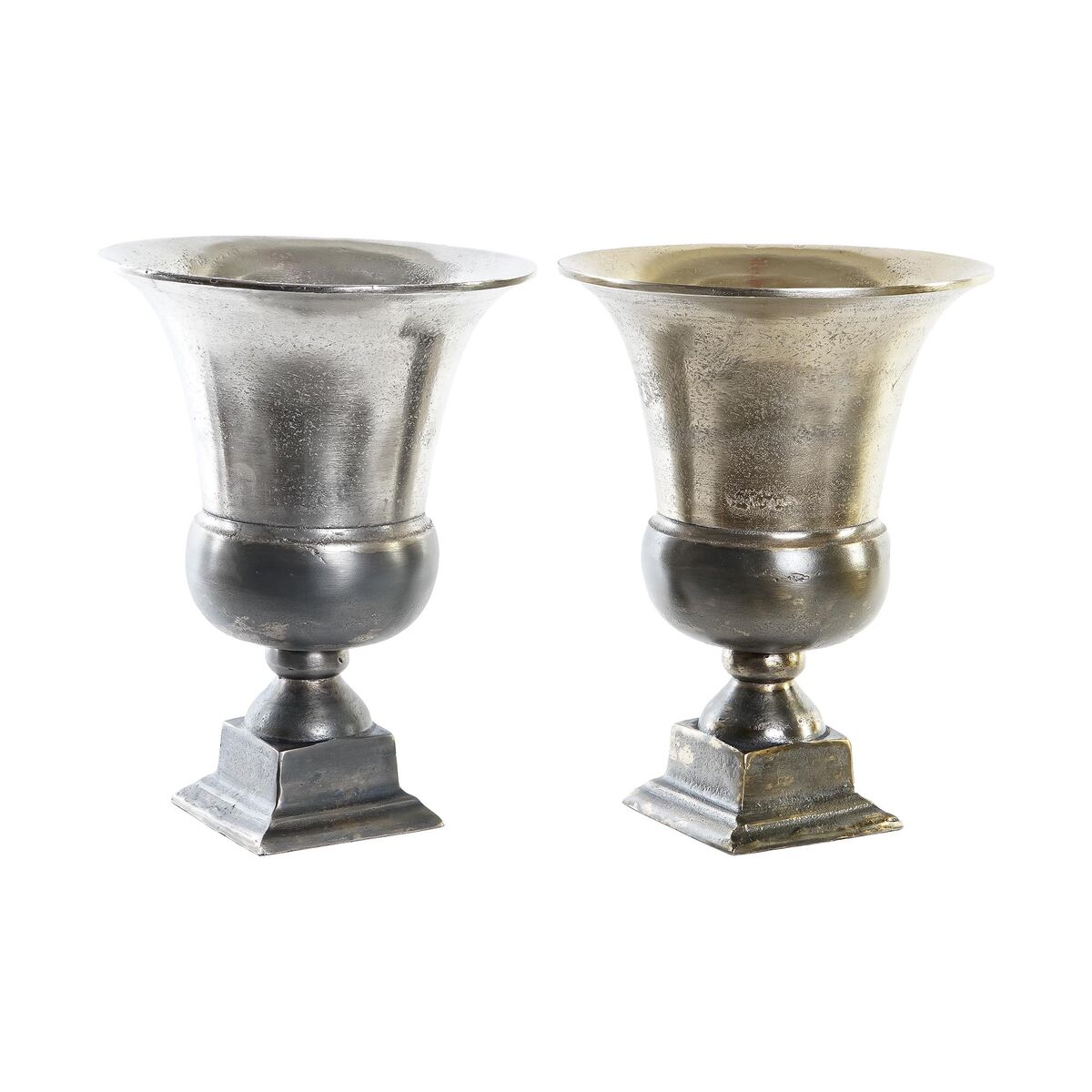 Vas DKD Home Decor 24 x 24 x 31,5 cm Silvrig Gyllene Aluminium Modern (2 antal) - 7
