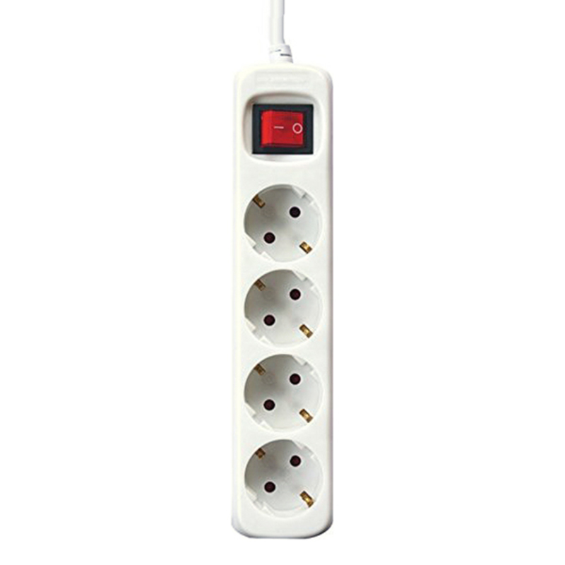 Ellist 4 Tomas-uttag med brytare Silver Electronics Vit - 2