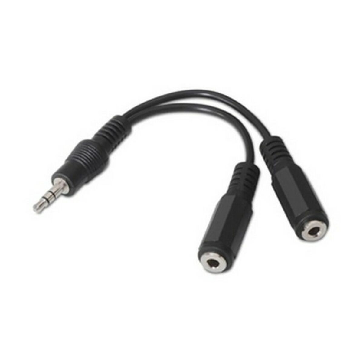 Ljudkabel Jack (3,5 mm) Förgrenare NANOCABLE 15 cm Svart 15 cm