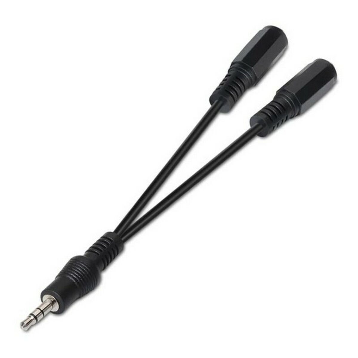 Ljudkabel Jack (3,5 mm) Förgrenare NANOCABLE 15 cm Svart 15 cm - 3