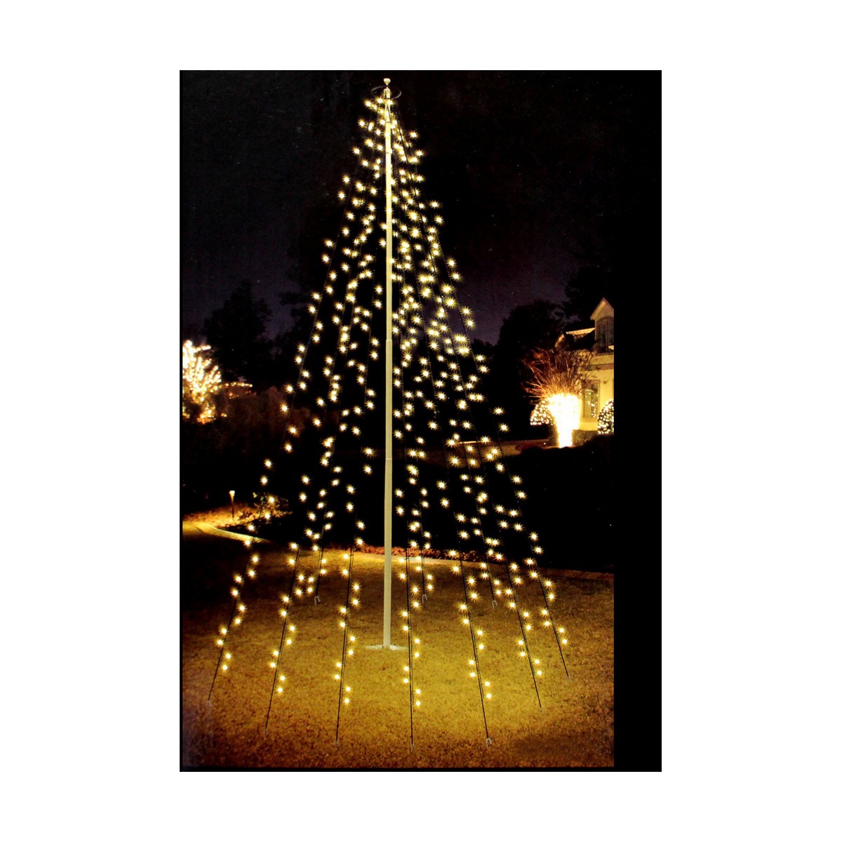 Gardinbelysning med LED Vit (8 m)