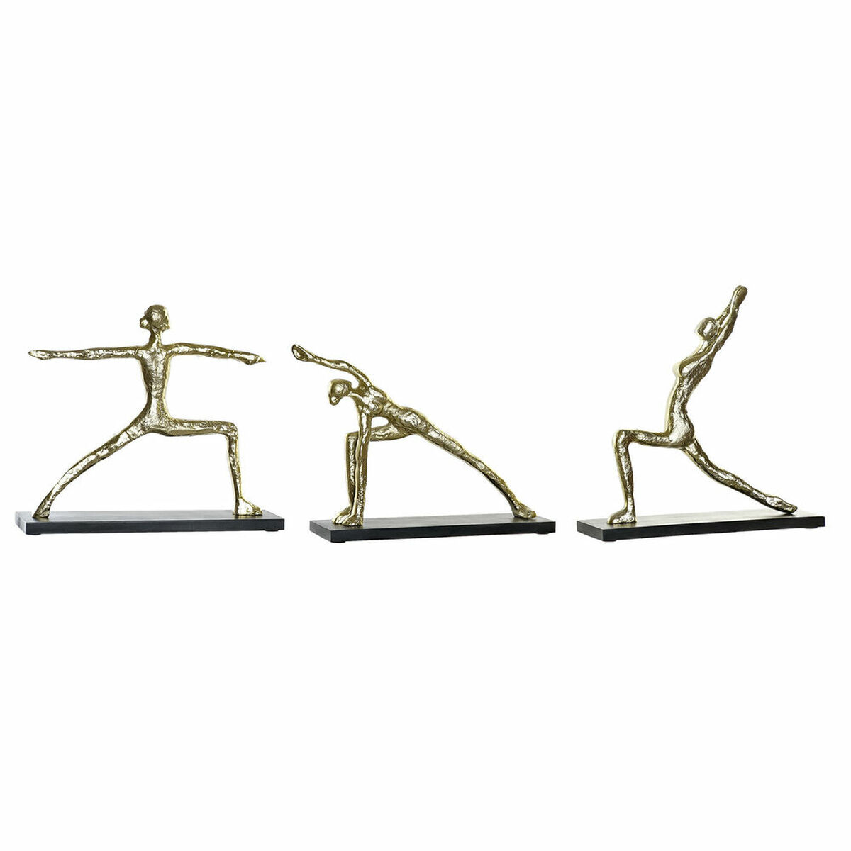 Prydnadsfigur DKD Home Decor 33 x 10 x 35 cm Svart Gyllene Indier Yoga (3 antal) - 4