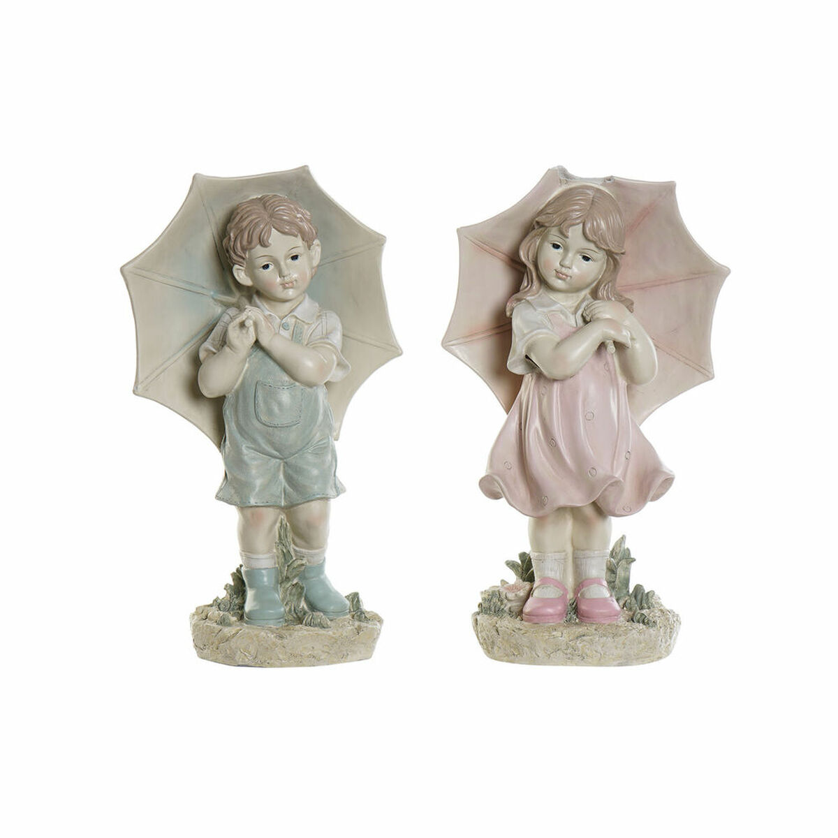 Prydnadsfigur DKD Home Decor 28 x 20 x 48,5 cm Blå Rosa Barn (2 antal) - 4