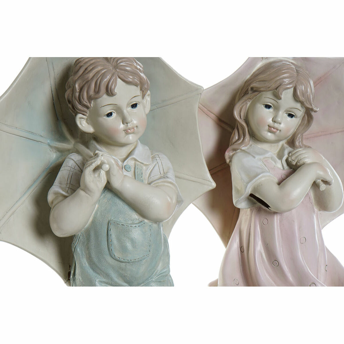 Prydnadsfigur DKD Home Decor 28 x 20 x 48,5 cm Blå Rosa Barn (2 antal) - 5