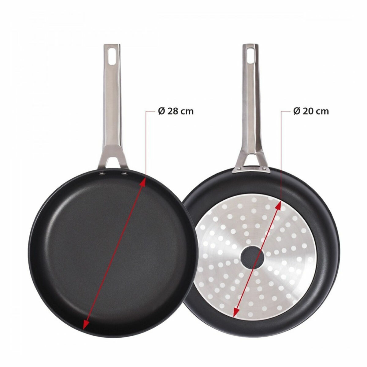 Stekpanna Valira 4667/25 Svart Svart/Silvrig Metall Rostfritt stål Aluminium - 2