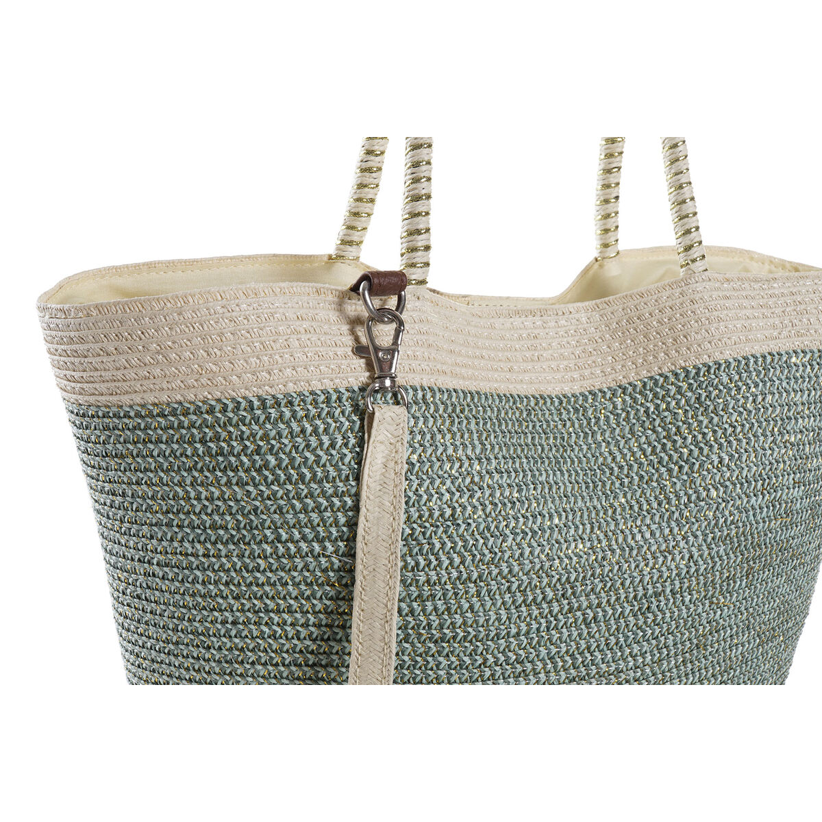 Strandväska DKD Home Decor Brun Grön Beige Mint Fibrer 43 x 10 x 28 cm (2 antal) - 14