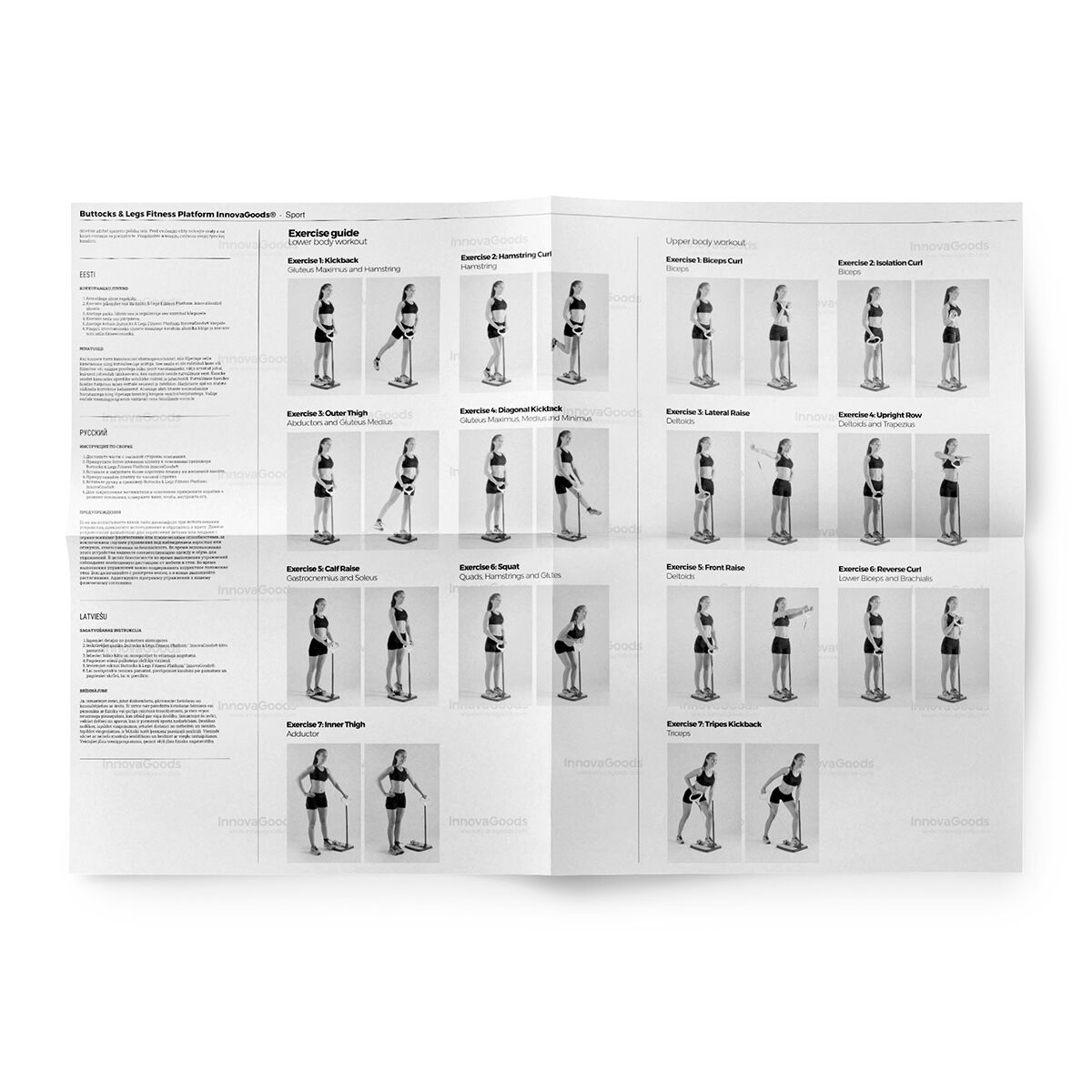 Träningsapparat för gluteusmuskulatur och ben med träningsguide InnovaGoods - 20