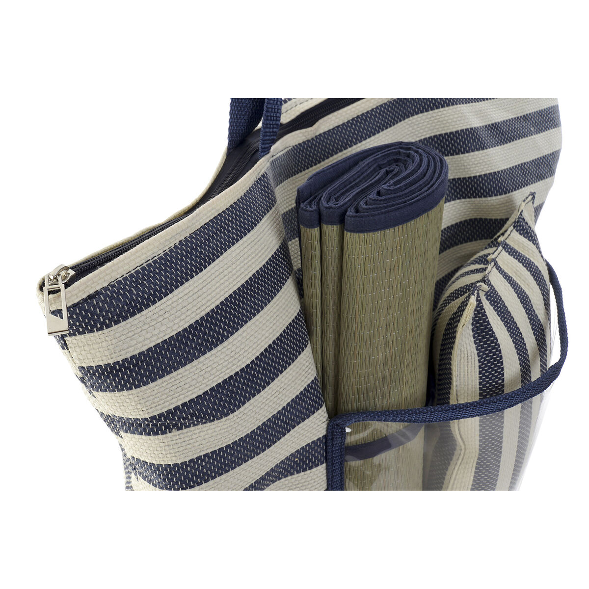 Strandväska DKD Home Decor 55 x 17 x 35 cm Kanvas Röd Blå PVC (2 antal) - 8
