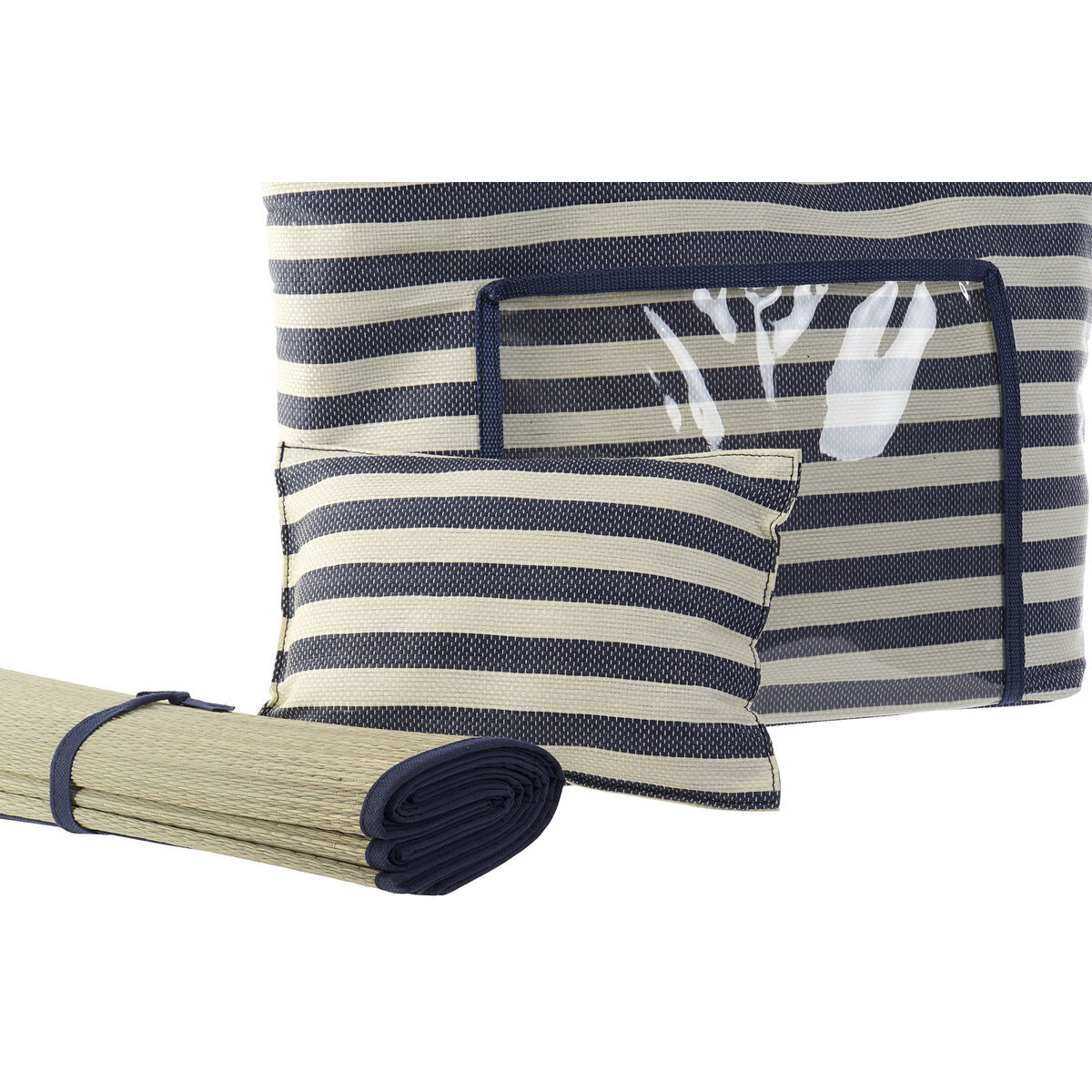 Strandväska DKD Home Decor 55 x 17 x 35 cm Kanvas Röd Blå PVC (2 antal) - 6