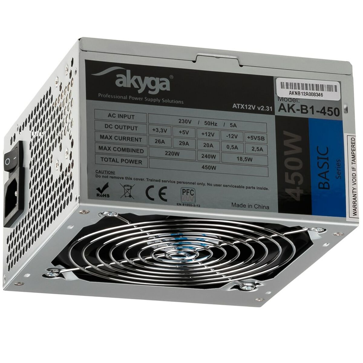 Strömtillförsel Akyga AK-B1-450 450 W RoHS CE FCC REACH ATX